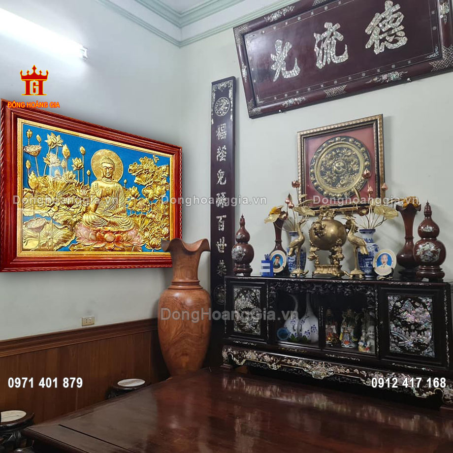 Tranh Đức Phật thích hợp bày trí cho không gian thờ cúng sang trọng